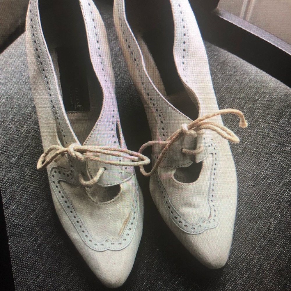 Harve Bernard Vintage Canvas Oxford Pumps 7.5